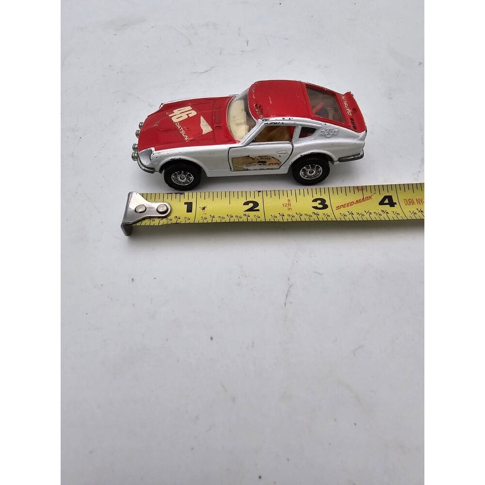 Vtg Corgi Toys 1973 DATSUN 240Z #396 3.75" Long Red/White Diecast WhizzWheels